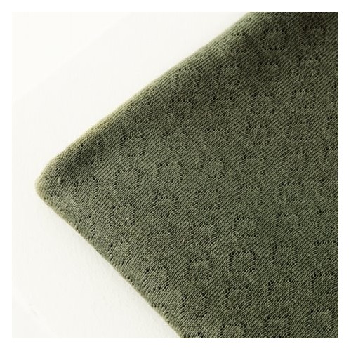 Organic gem pointelle - olive green Organic gem pointelle - olive green