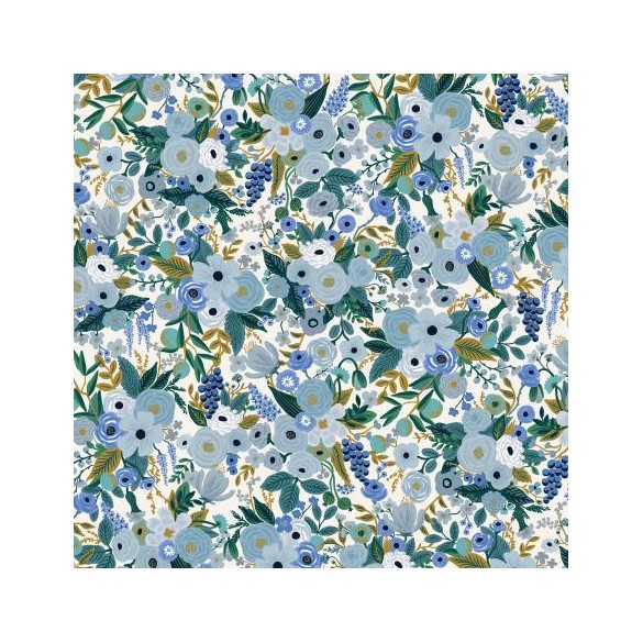 Petite Garden Party - Blue Fabric - Rifle paper co