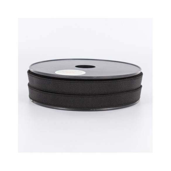 Elastique cotelé 15 mm noir