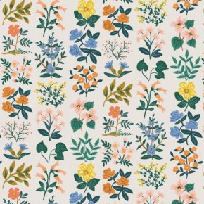 Viscose Wildflower field cream lawn - Rifle paper Co