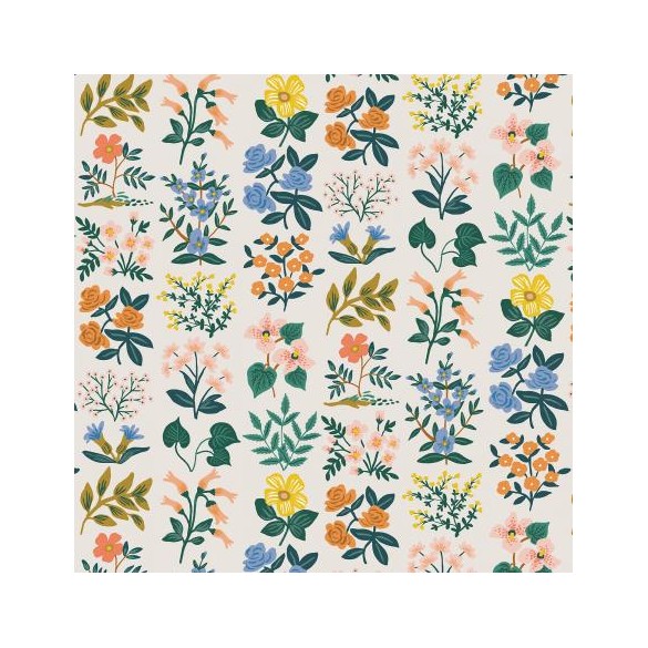 Viscose Wildflower field cream lawn - Rifle paper Co
