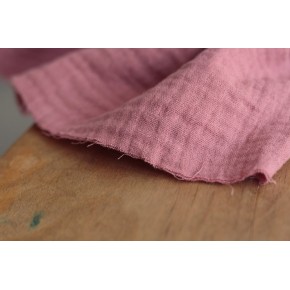 tissu double gaze rose blush