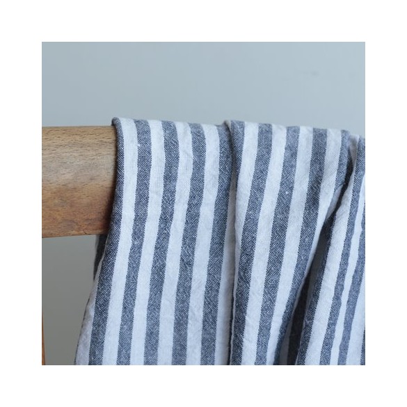 Coton rayures - noir