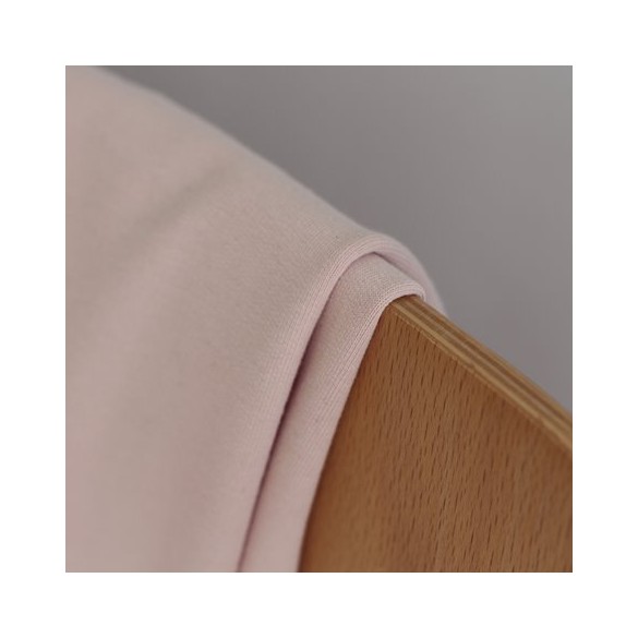 Tissu sweat fin bio - rose tendre