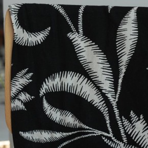 Lin et Viscose -  palmiers noir