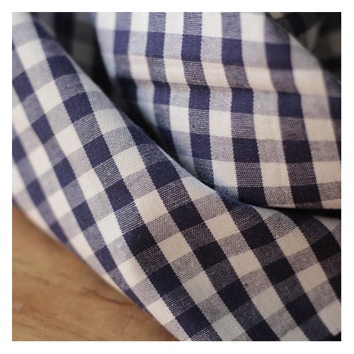 Tissu coton vichy - marine Tissu coton vichy - marine