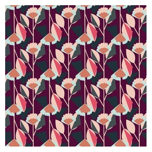 Florence Plum Fabric - Cotton and Steel
