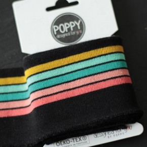 Bord-côte Poppy - noir rayures multico