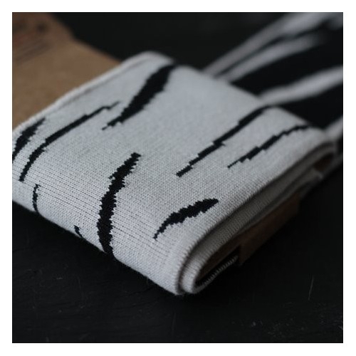 Bord-côte cuff zébré - beige et noir Bord-côte cuff zébré - beige et noir