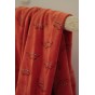 tissu Velours pyjama dinosaures - orange