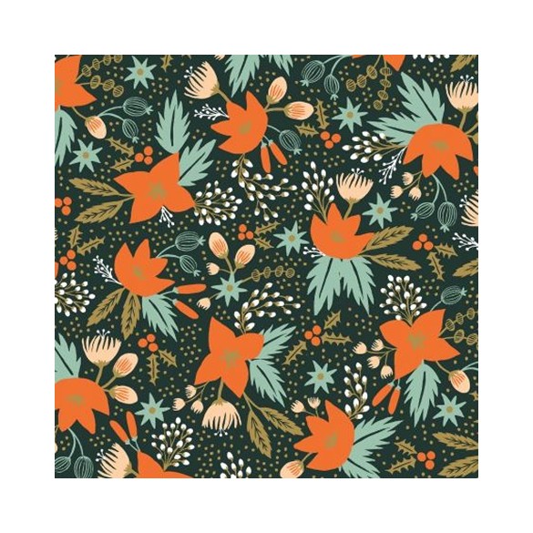 viscose poinsettia Evergreen Rayon - rifle paper co