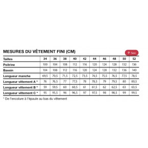 mesures du vêtement fini - I am Jacques