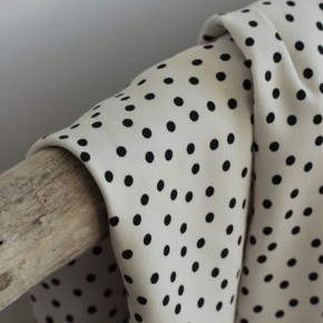 Tissu twill de viscose - small dots ecru