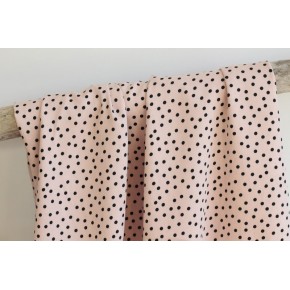 viscose rose à pois noirs