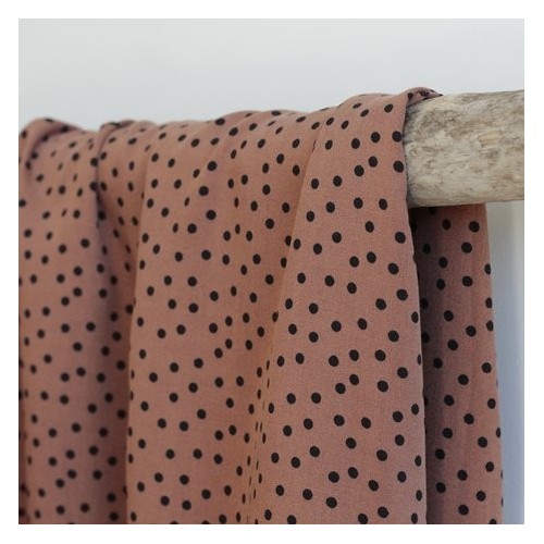 Tissu twill de viscose - small dots tobacco Tissu twill de viscose - small dots tobacco