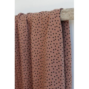twill de viscose caramel à pois noirs