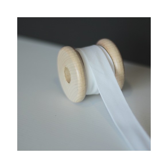 Biais 20 mm coton bio - Blanc