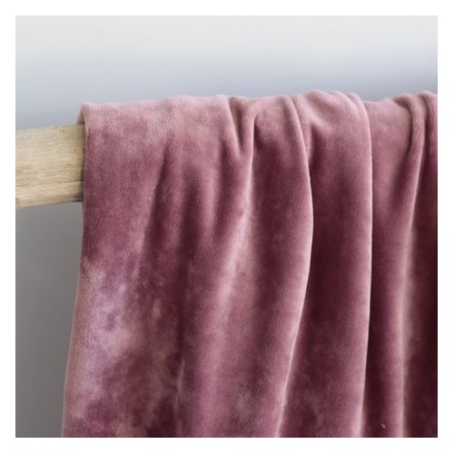 Tissu Sweat velours vieux rose Tissu Sweat velours vieux rose