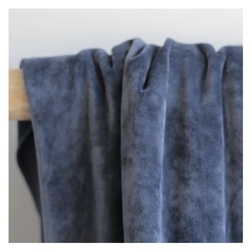 Tissu Sweat velours bleu Tissu Sweat velours bleu
