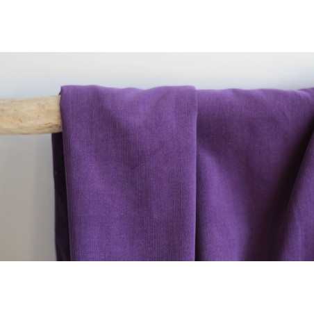 tissu en velours milleraies - violet - un chat sur un fil
