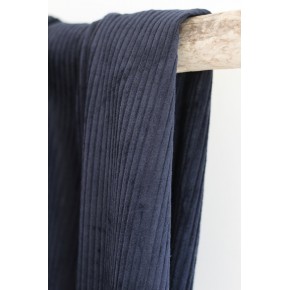 tissu velours en grosses côtes - marine