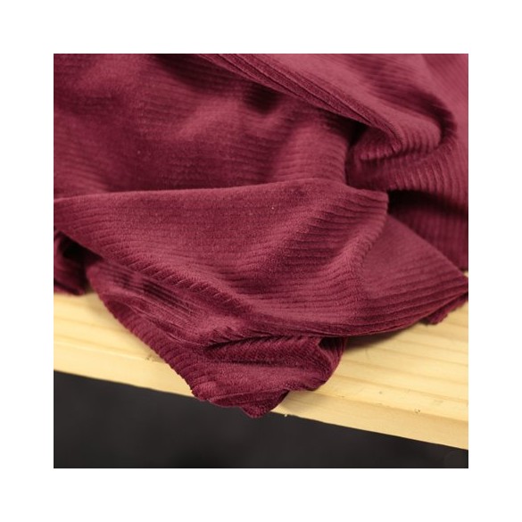 Tissu Nicky velours - bordeaux