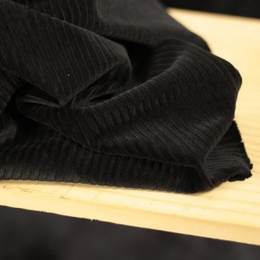 Tissu Nicky grosses côtes velours - noir