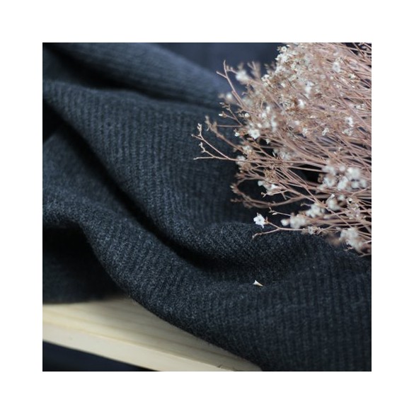 Lainage côtelé - gris anthracite