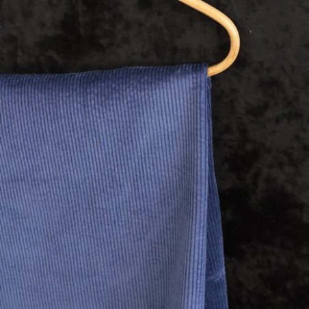 Tissu velours côtelé stretch - bleu