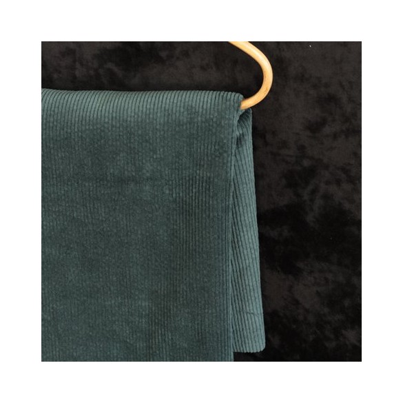 Tissu velours côtelé stretch - vert