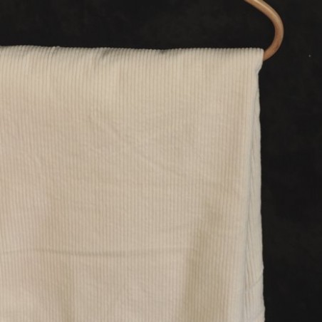 Tissu velours côtelé stretch - blanc cassé