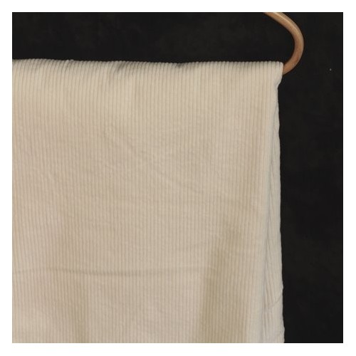 Tissu velours côtelé stretch - blanc cassé