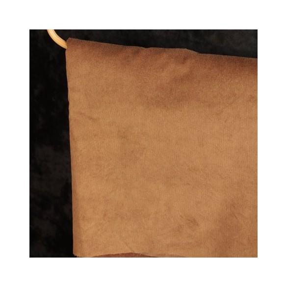 Tissu velours milleraies - tabac