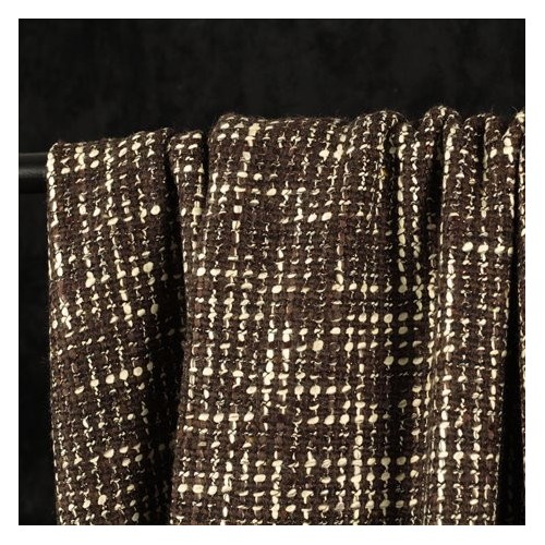 Tissu tweed - marron/écru/lurex Tissu tweed - marron/écru/lurex