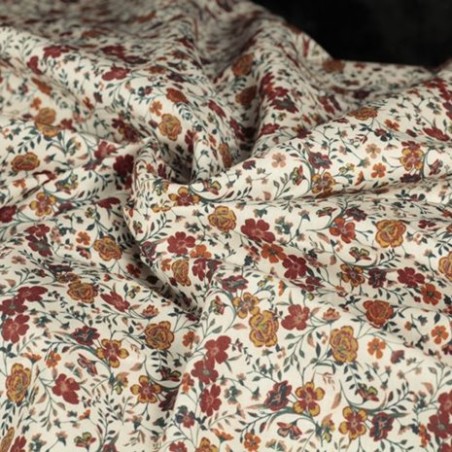 Tissu coton imprimé fleurs - suzette