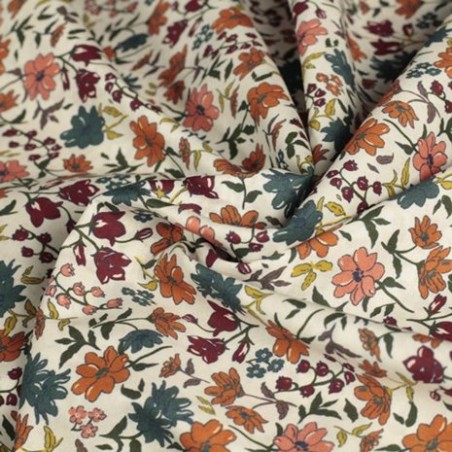Tissu coton imprimé fleurs - Annette