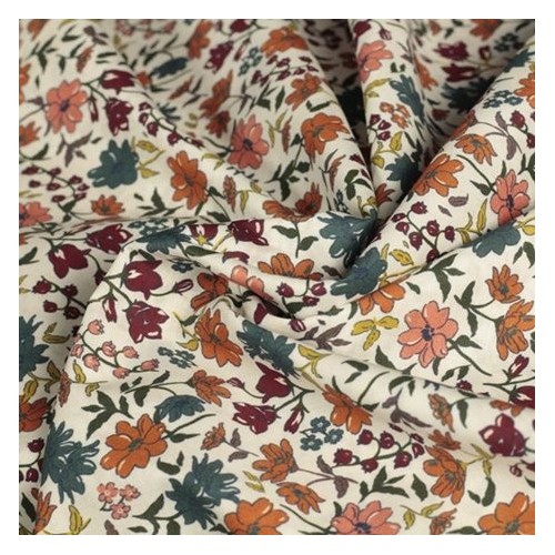 Tissu coton imprimé fleurs - Annette