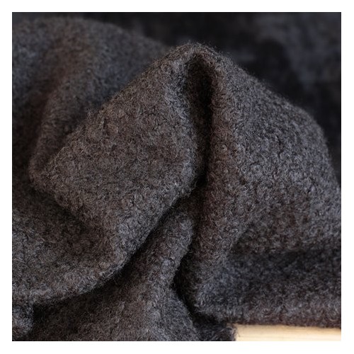 Tissu lainage bouclette - noir