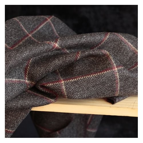 Tweed pure laine - anthracite/rouge/beige