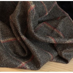 Tweed pure laine - kaki/orange/beige