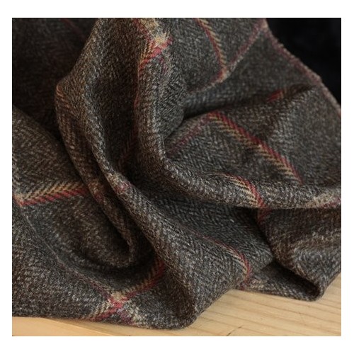 Tweed pure laine - kaki/orange/beige Tweed pure laine - kaki/orange/beige