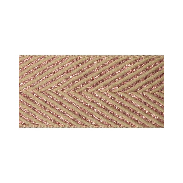 ruban motif zigzag 15 mm beige et rose