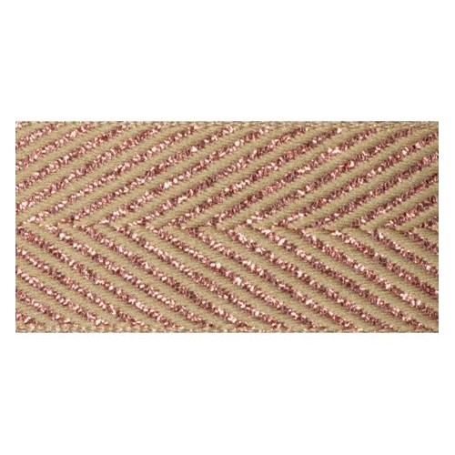 ruban motif zigzag 15 mm beige et rose