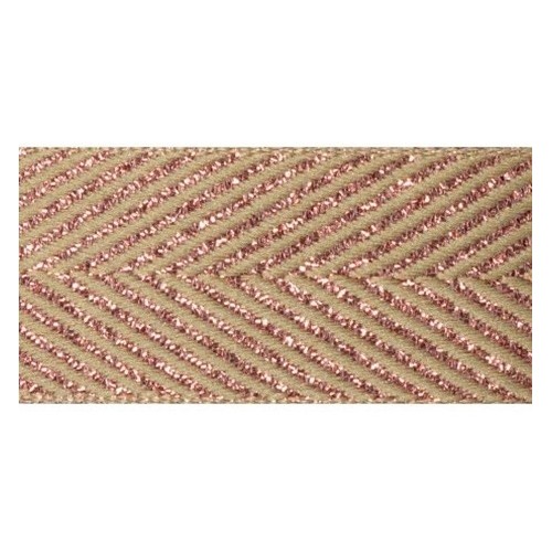 ruban motif zigzag 15 mm beige et rose ruban motif zigzag 15 mm beige et rose
