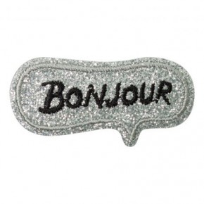 thermcollant à paillettes "bonjour"