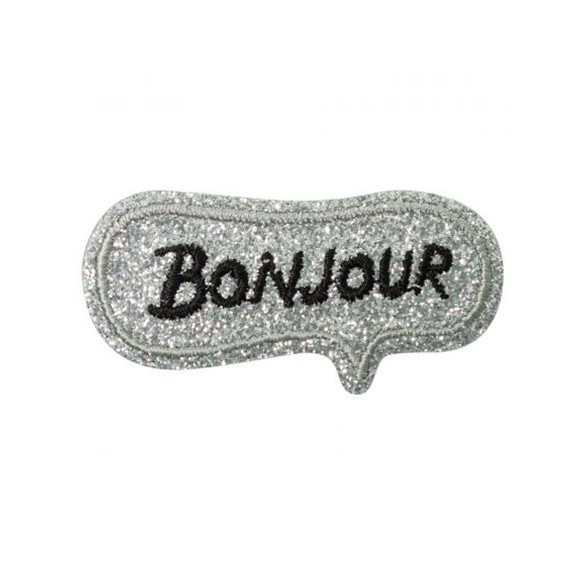 thermcollant à paillettes "bonjour"