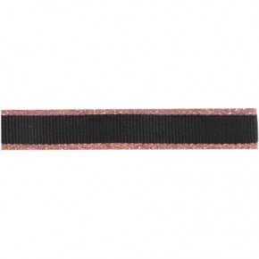 ruban rayures lurex 10 mm rose/noir