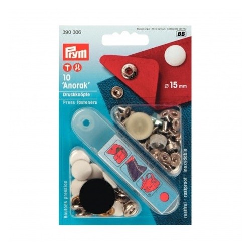 pression anorak blanc 15 mm Prym pression anorak blanc 15 mm Prym