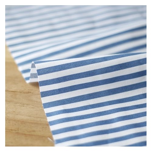 coton rayé bleu/blanc - un chat sur un fil coton rayé bleu/blanc - un chat sur un fil