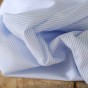 Tissu coton petites rayures - bleu ciel/blanc